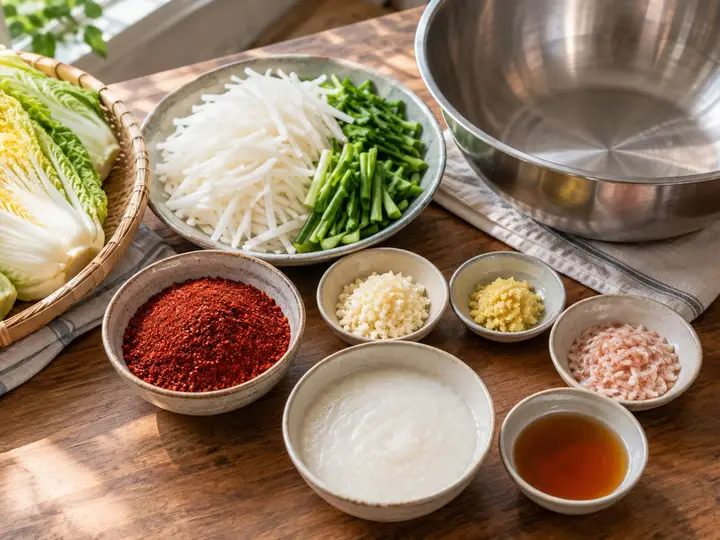김장 양념 배합 준비