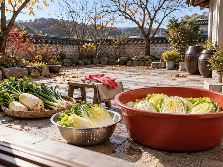 늦가을 마당의 김장 준비